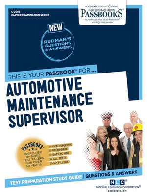 cover image of Automotive Maintenance Supervisor